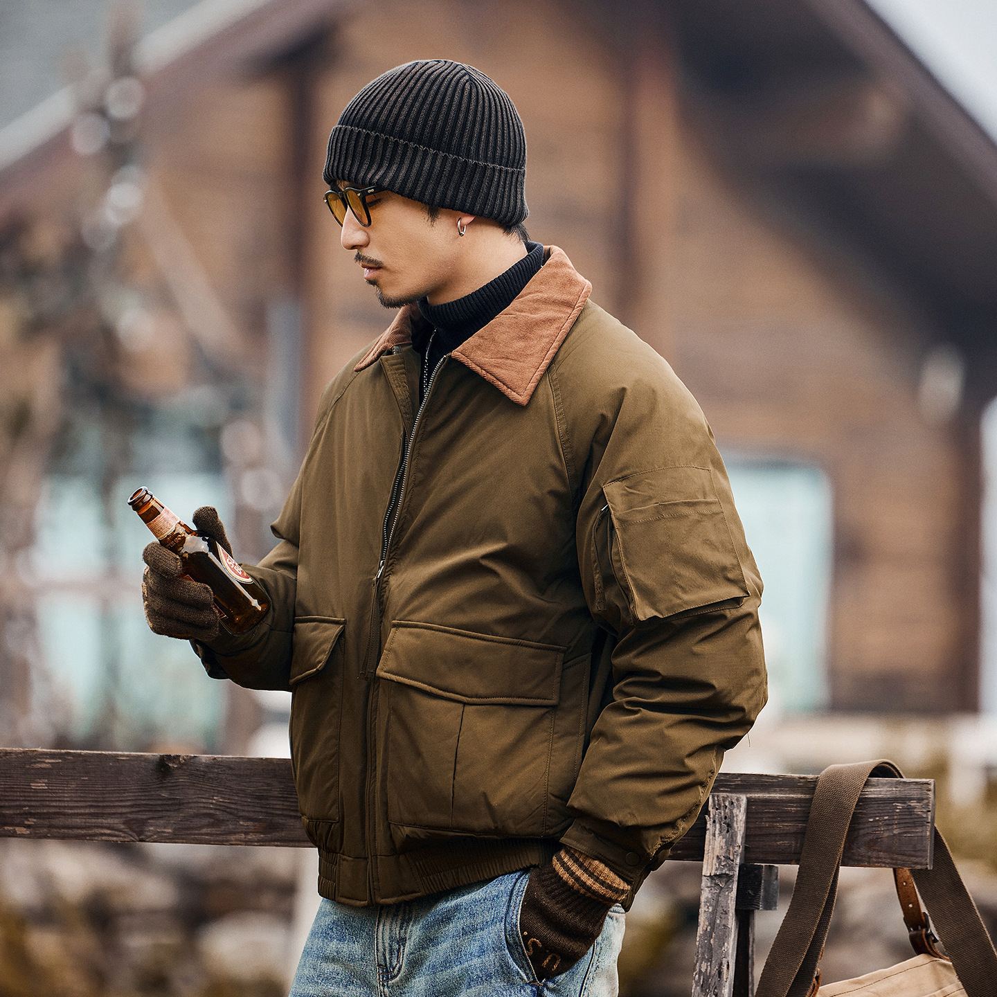 高充絨美式復古90純白鴨絨工裝羽絨服男冬季戶外加厚保暖抗寒外套