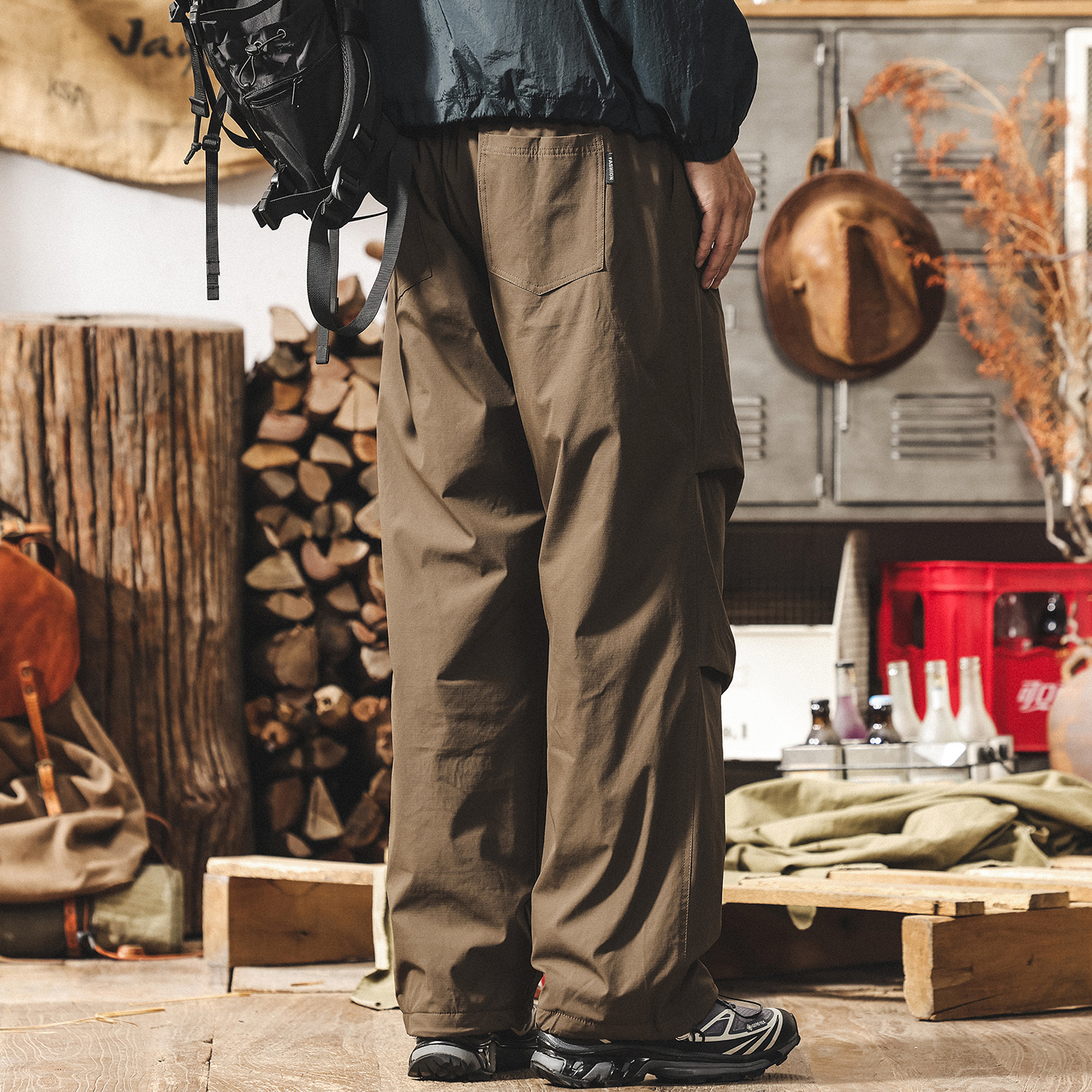 【極寒系列】冬季90%白鴨絨滑雪羽絨褲男加厚防風保暖機能傘兵褲