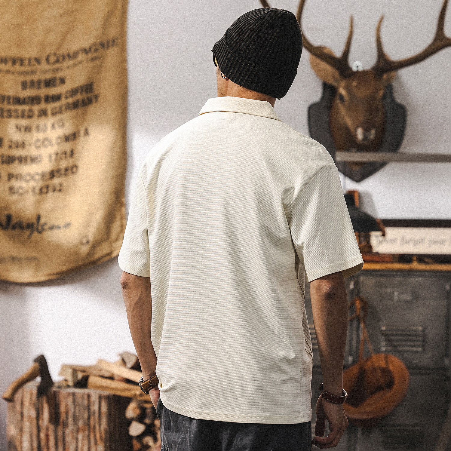 【涼感科技】梯級肌理感男士POLO衫短袖男夏季時尚潮牌寬鬆上衣男