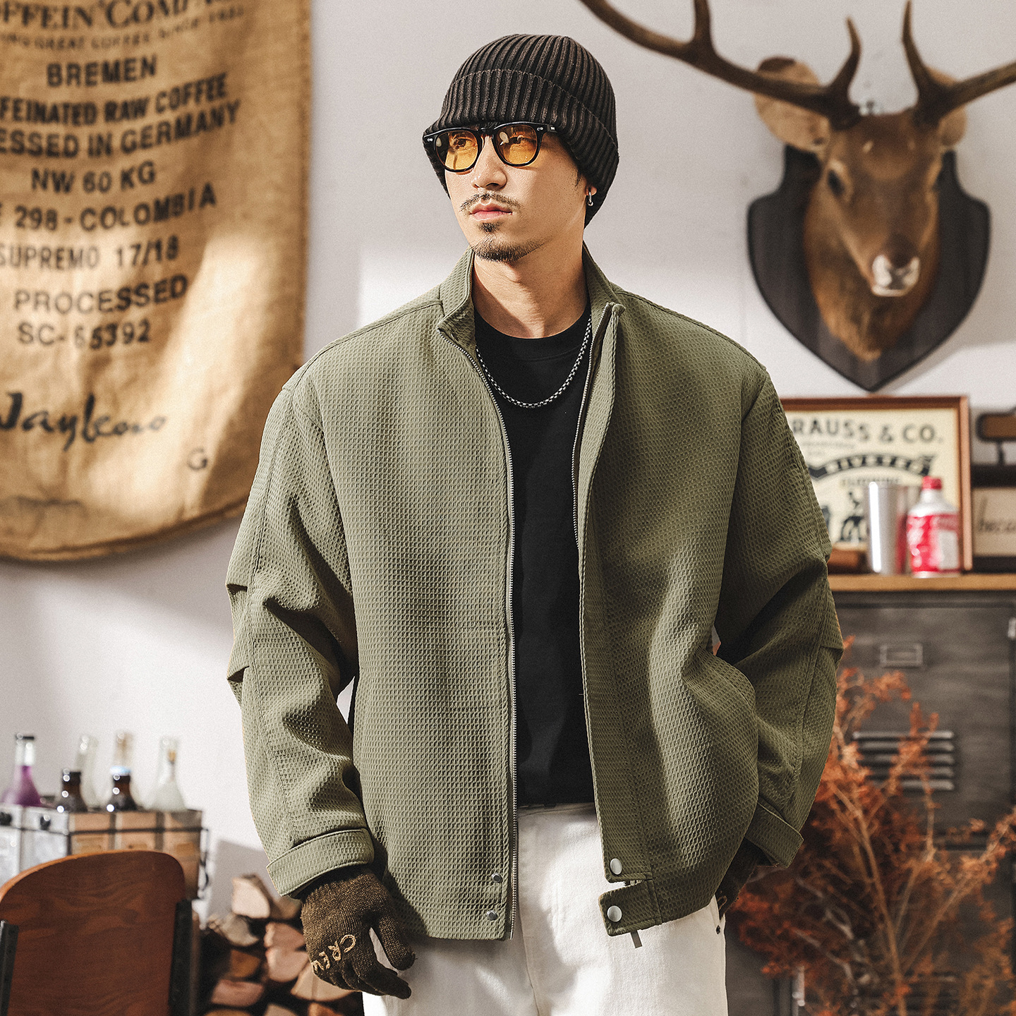 美式復古加厚保暖工裝棉服男士外套冬季新款潮牌休閒寬鬆夾克棉衣