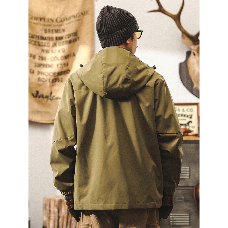 美式復古三防工裝夾克男春秋2025新款戶外機能通勤山系連帽外套男