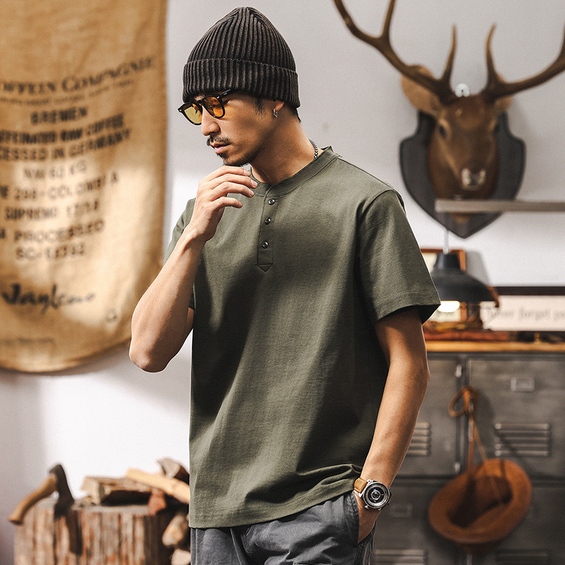 美式復古250g重磅短袖polo衫男2025新款夏季休閒T恤男士百搭上衣T