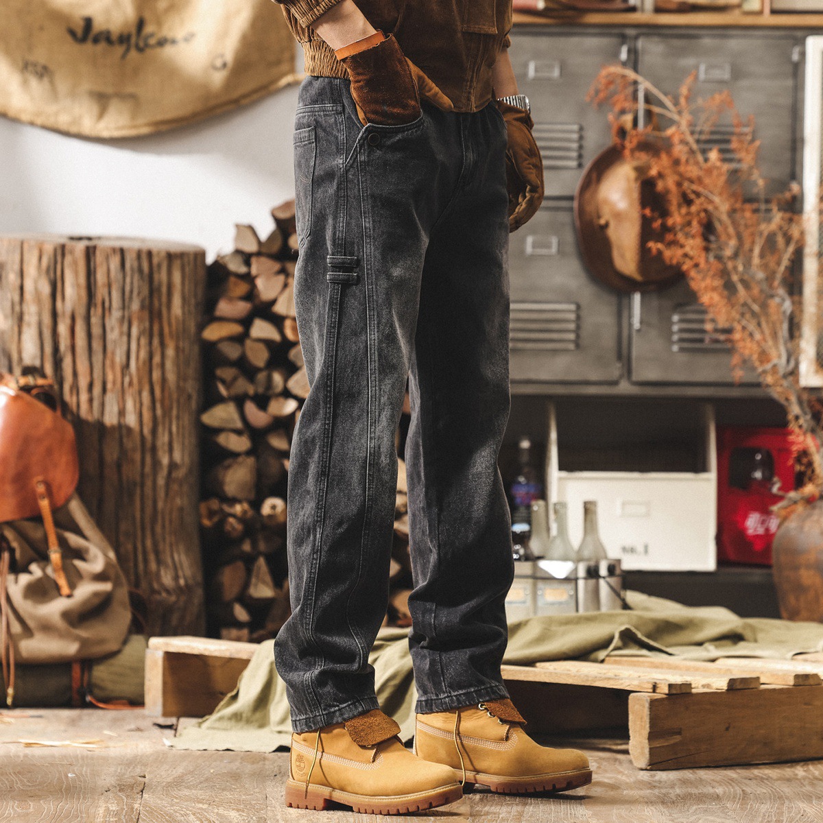 美式復古水洗牛仔褲男款直筒寬鬆長褲2026春季潮牌休閒工作服褲子