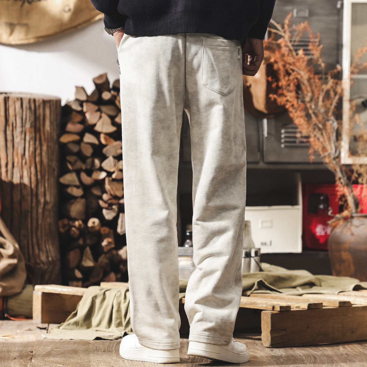 美式復古重磅扎染髒髒褲子男春季新款潮流直筒運動衛褲寬鬆休閒褲