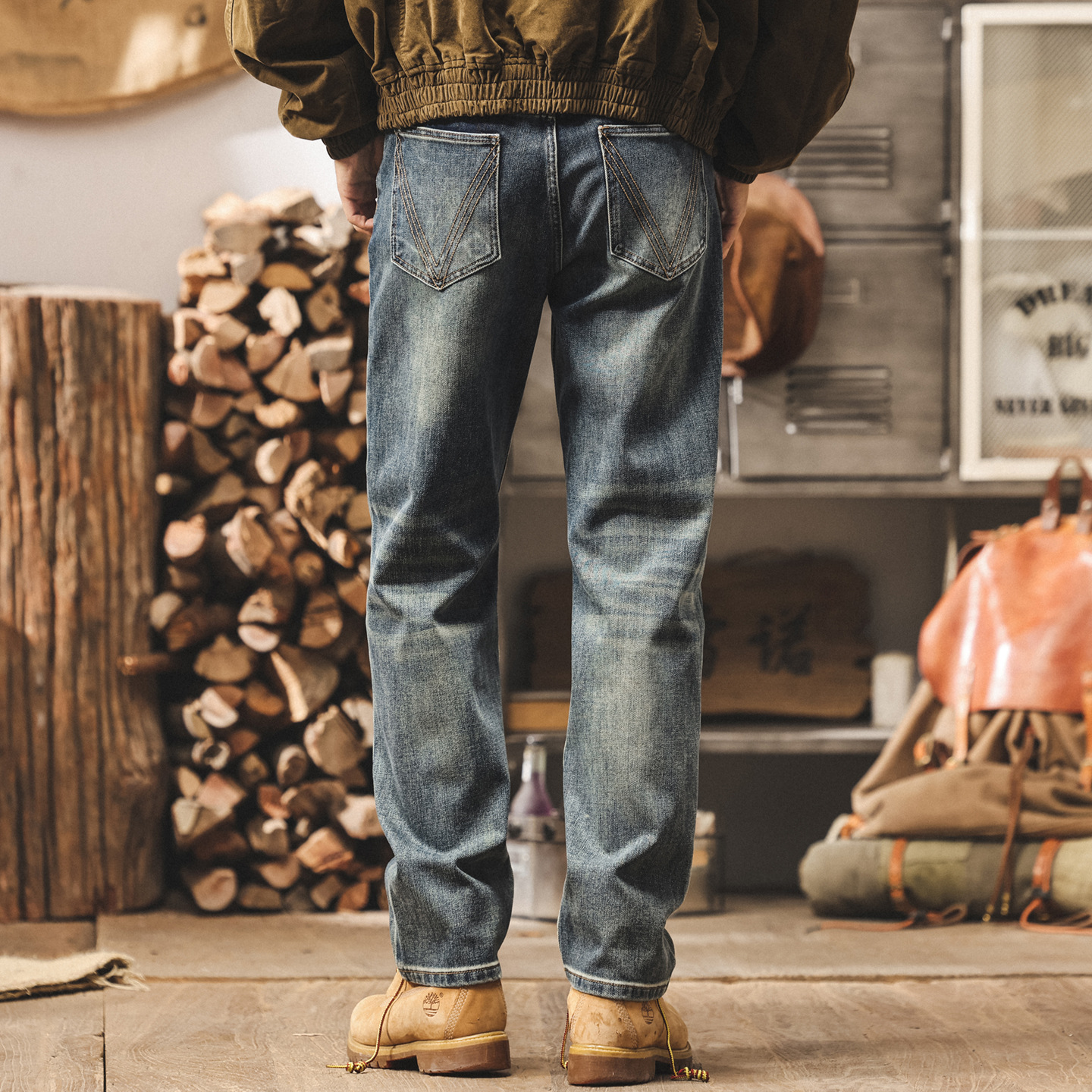 美式復古13盎司重磅秋季牛仔褲2025新款潮牌寬鬆直筒休閒長褲子男