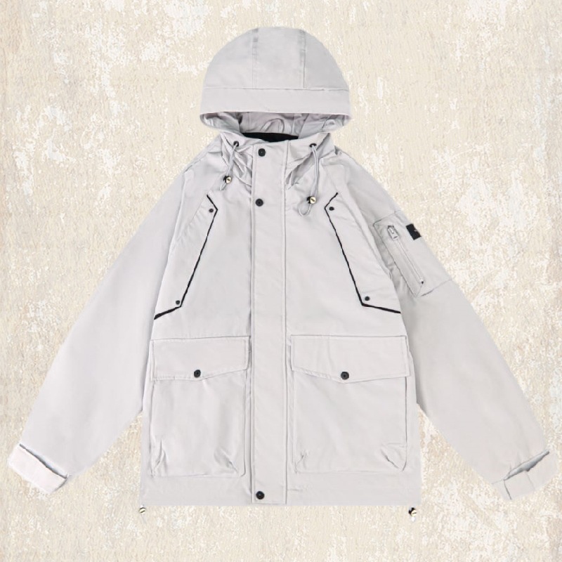 美式復古工裝外套男秋季2024新款潮牌獵裝機能夾克戶外男款衝鋒衣