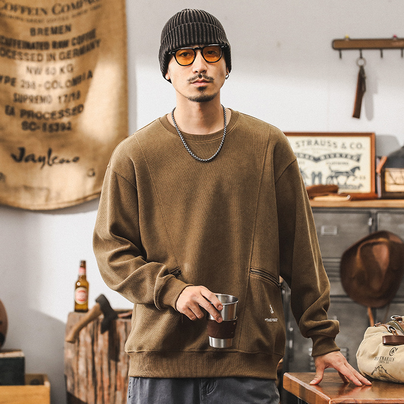 杰雷諾美式重磅380g針織衛衣男秋冬款潮牌寬鬆大碼男裝秋季上衣男