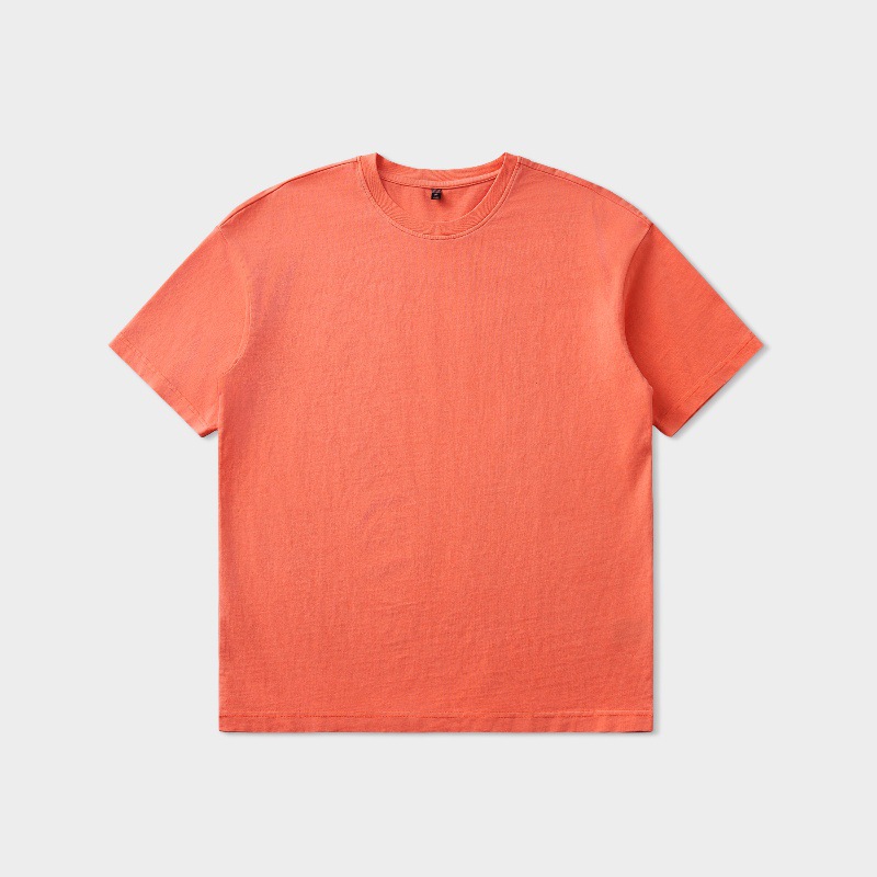 杰雷諾美式復古短袖T恤男圓領體恤男士夏季純色打底衫內搭上衣潮T