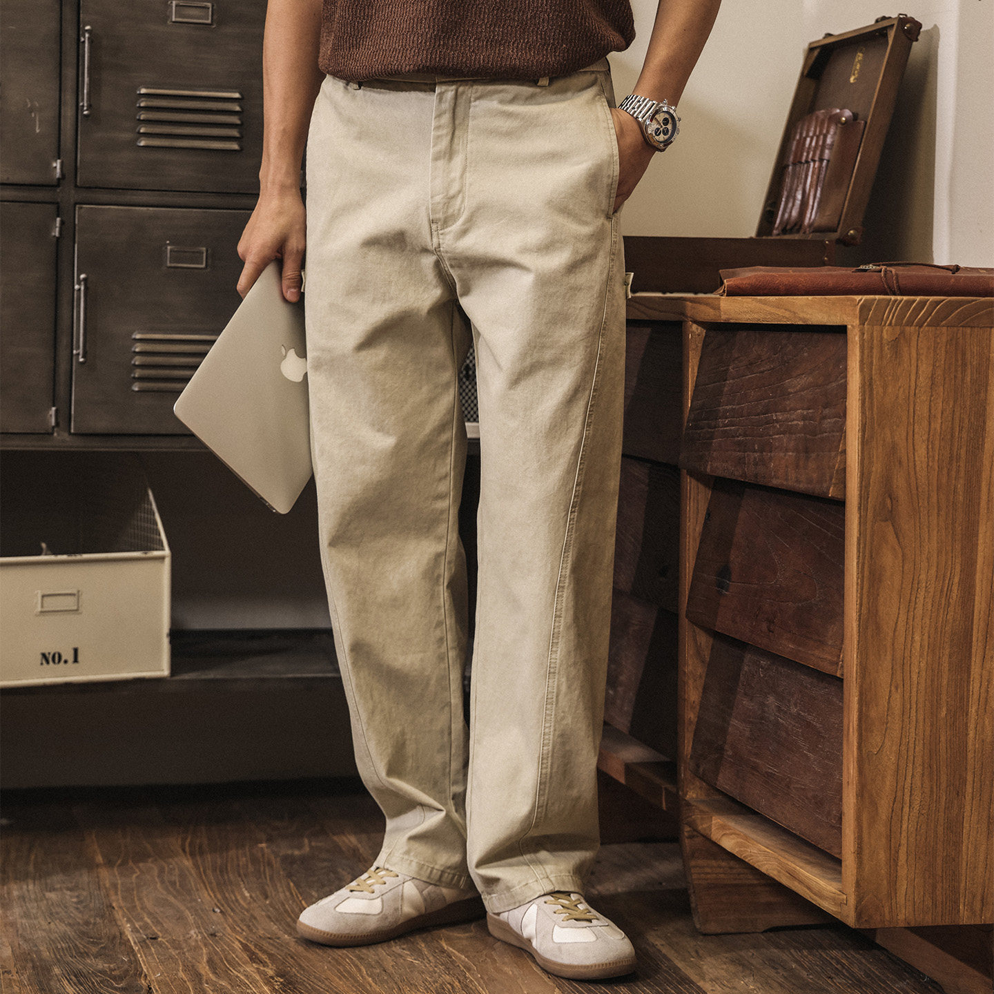 美式復古重磅工裝褲子男春季2026新款潮牌直筒長褲寬鬆休閒褲