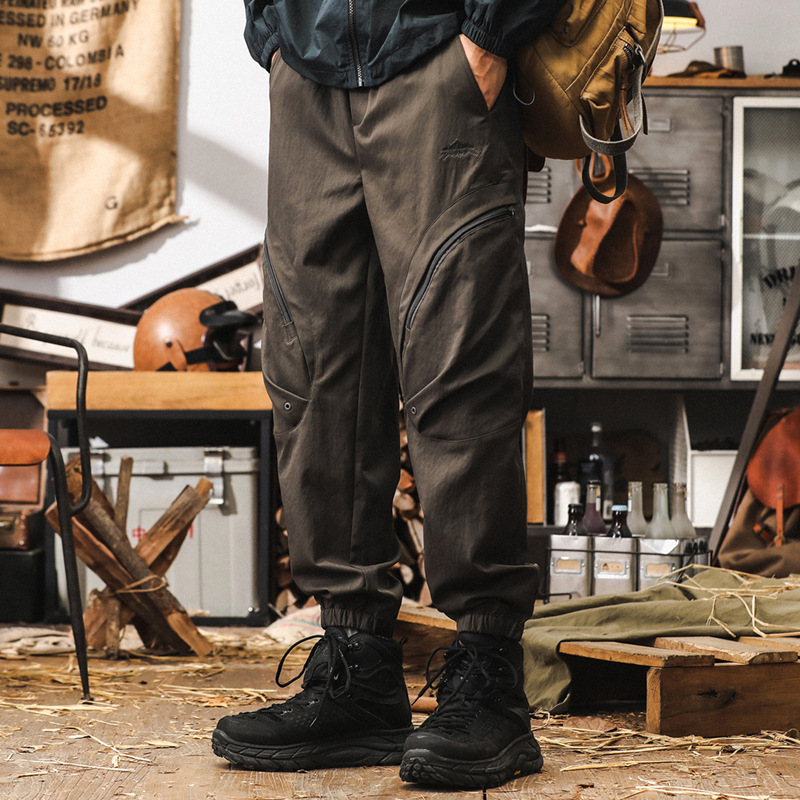 美式復古工裝褲男秋季潮牌戶外功能性立體拉鏈袋寬鬆掛扣休閒褲