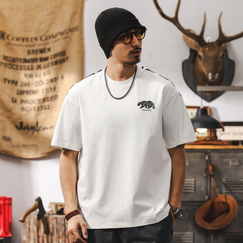 杰雷諾涼感清爽T恤男夏季2025新款美式潮流短袖T恤男休閒百搭上衣