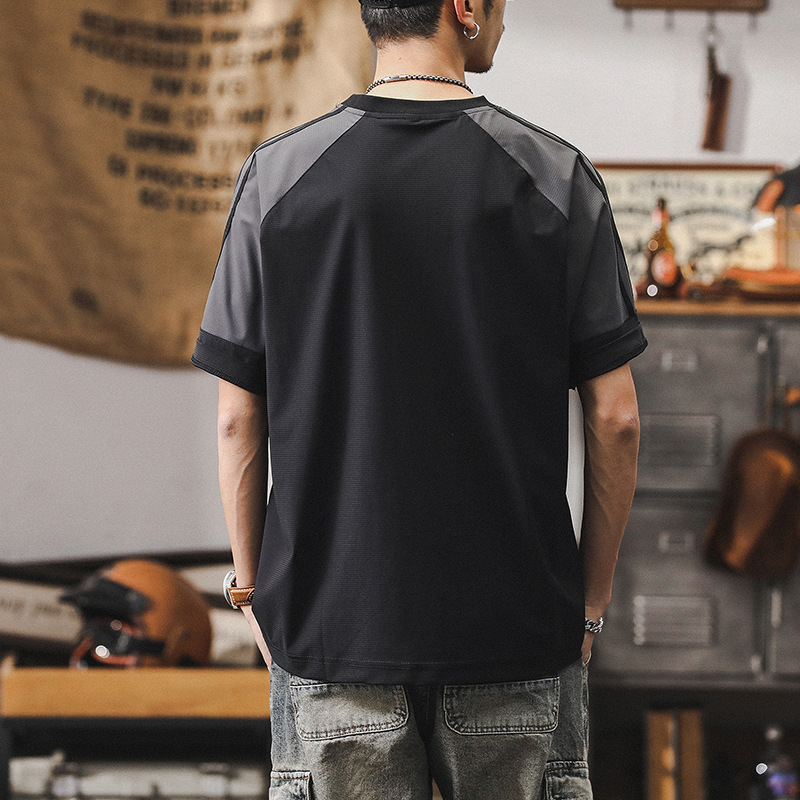 杰雷諾薄款冰絲T恤男短袖夏季2024新款運動透氣速乾男士半袖體恤