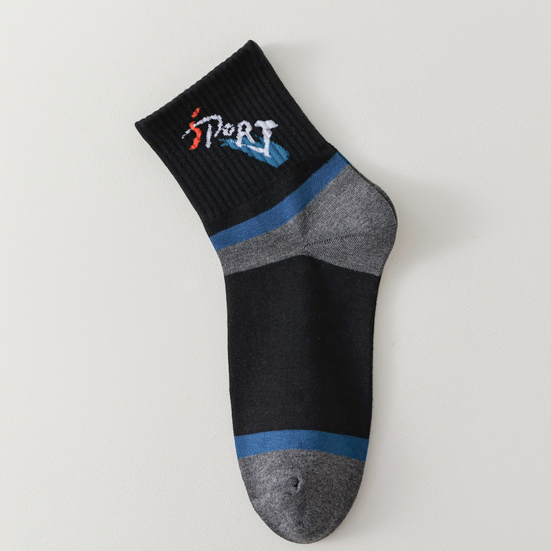 襪子男中筒襪秋冬運動防臭吸汗透氣男士冬季保暖長筒長襪ins潮