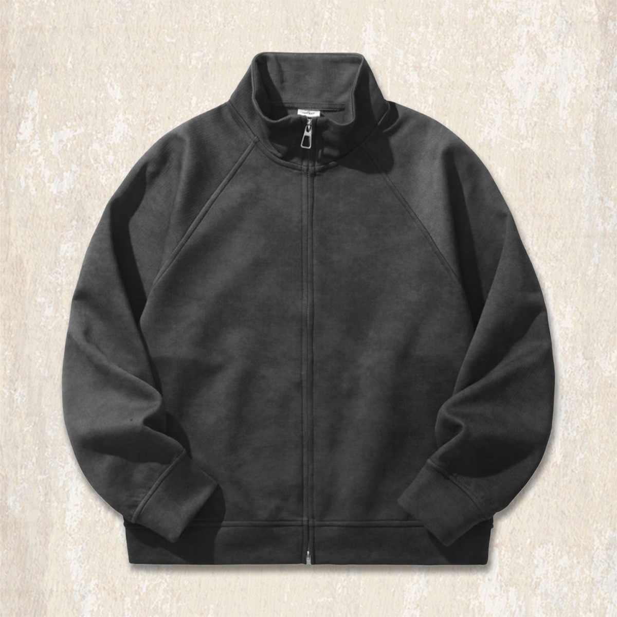 美式復古雙拉鍊開衫外套男春秋新款潮牌寬鬆大碼重磅紅色男士衛衣