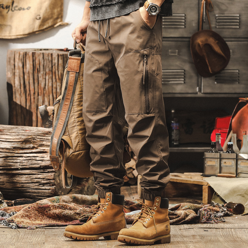 美式復古工裝褲子男秋季2024新款寬鬆戶外獵裝戰術機能男士休閒褲
