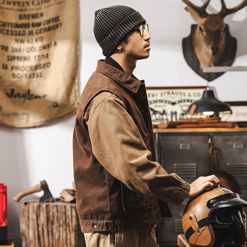 美式復古重磅工裝馬甲男潮牌戶外戰術獵裝機能攝影坎肩夾克外套男