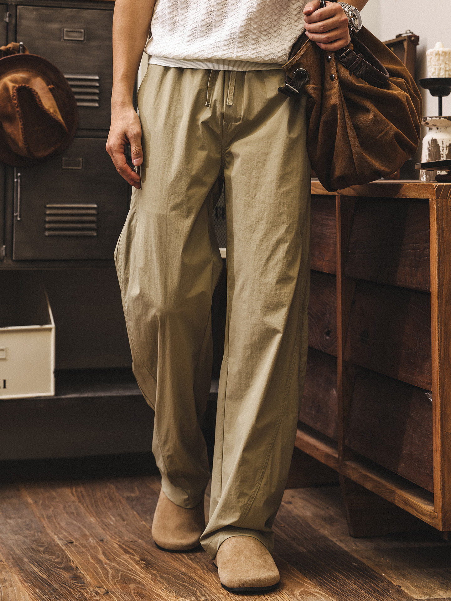 美式復古直筒薄款褲子男春季2026新款通勤潮牌工裝寬鬆休閒長褲男