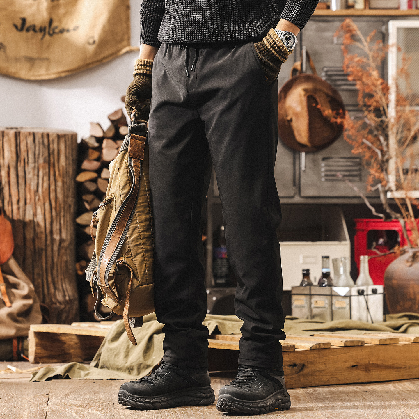 美式戶外90%白鵝絨禦寒羽絨褲男款外穿冬季加厚保暖防水滑雪褲男