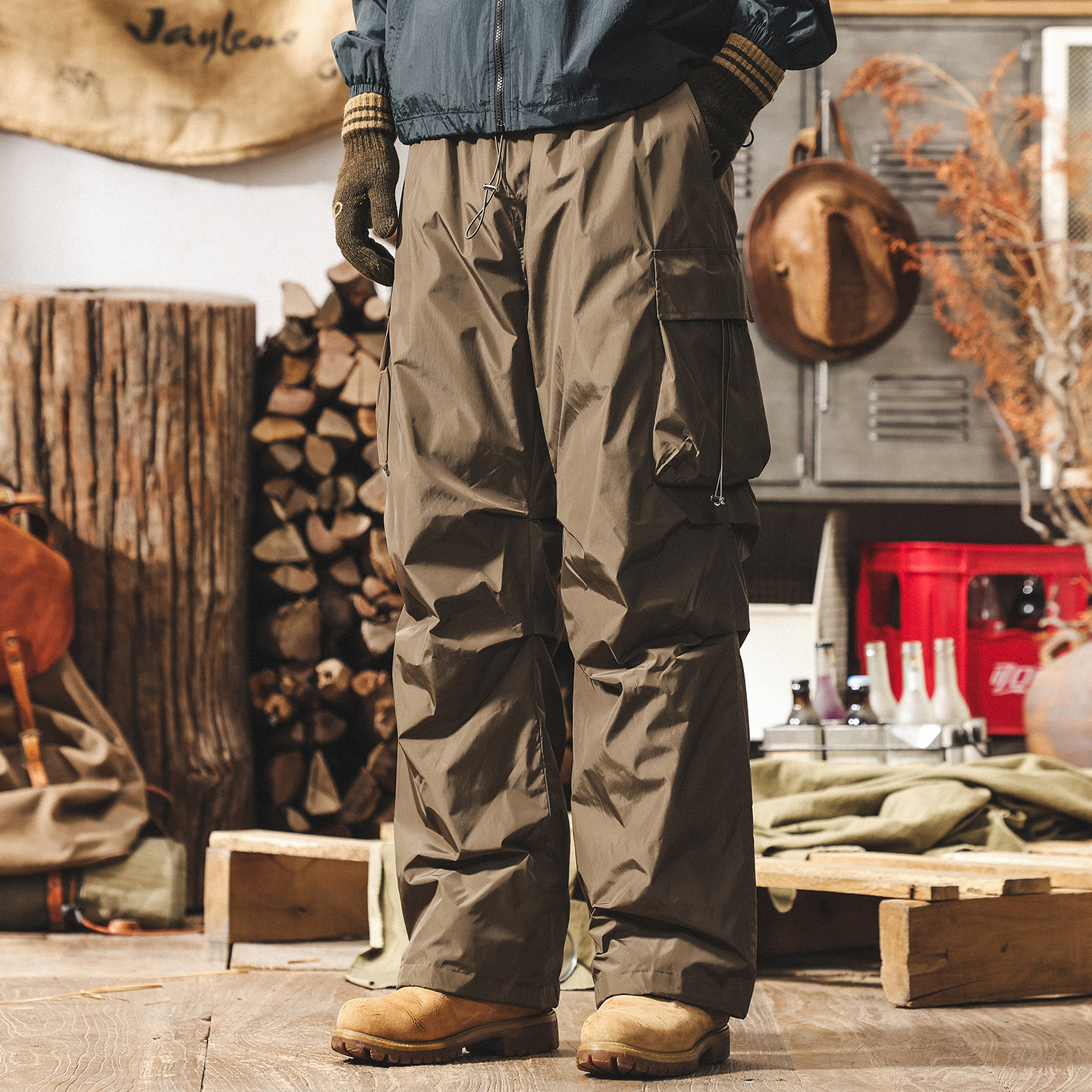 美式復古90%白鴨絨禦寒工裝羽絨褲男冬季加厚潮牌機能傘兵滑雪褲