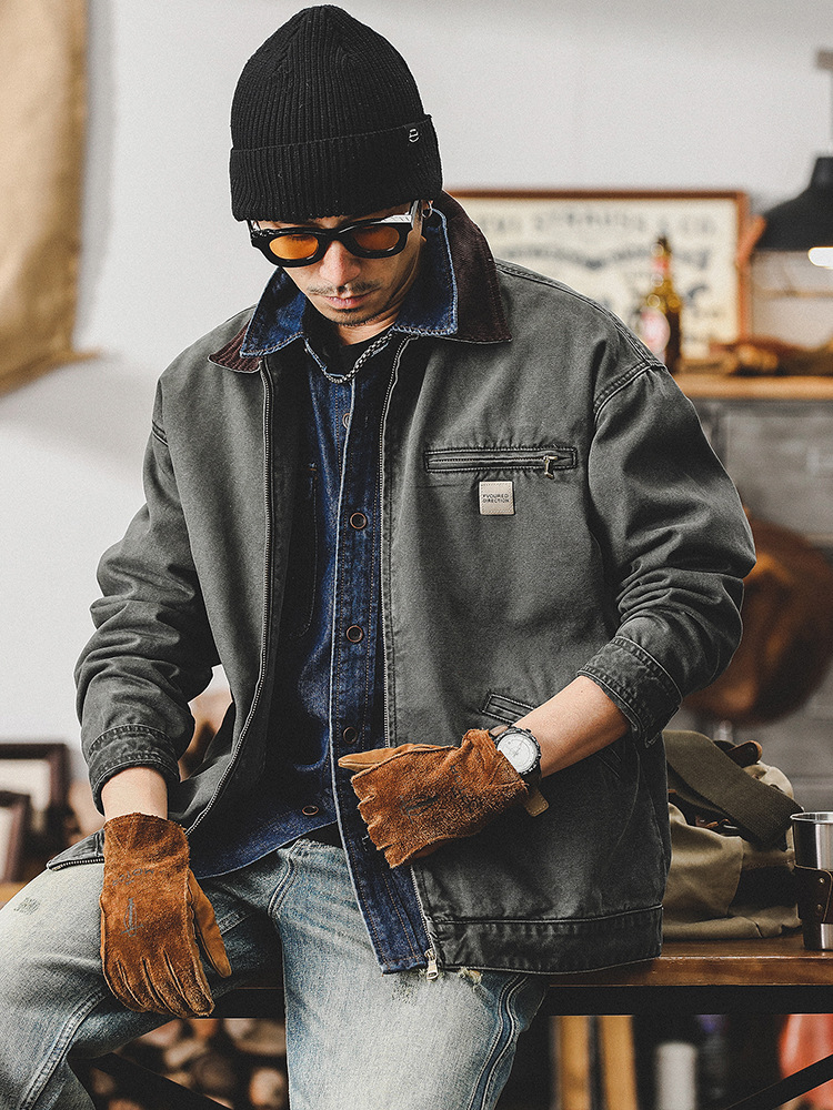 美式經典復古J97工裝夾克男春秋季潮牌重磅水洗耐磨男士休閒外套