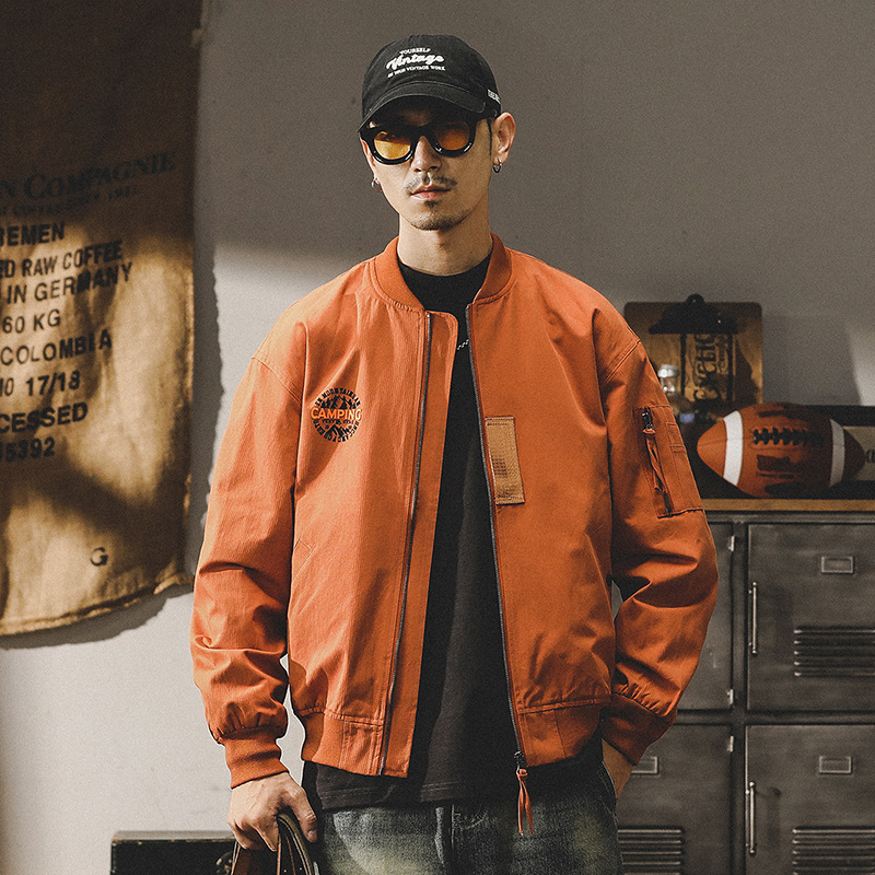 杰雷諾美式潮牌MA1飛行員工裝夾克男秋冬款山系印花棒球服外套男