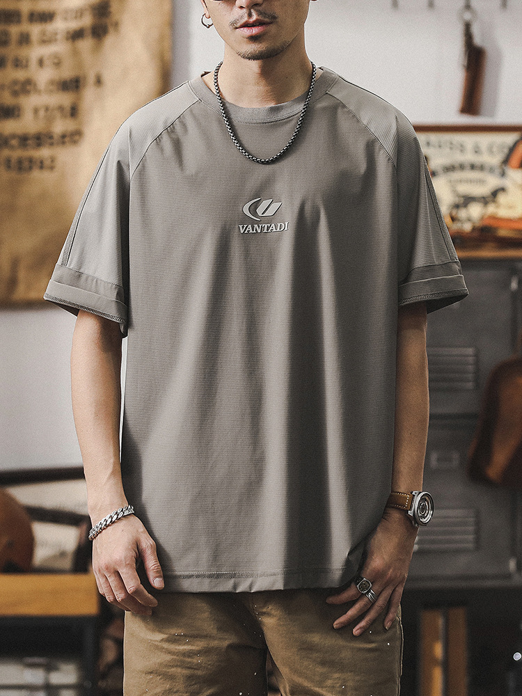 杰雷諾薄款冰絲T恤男短袖夏季2024新款運動透氣速乾男士半袖體恤