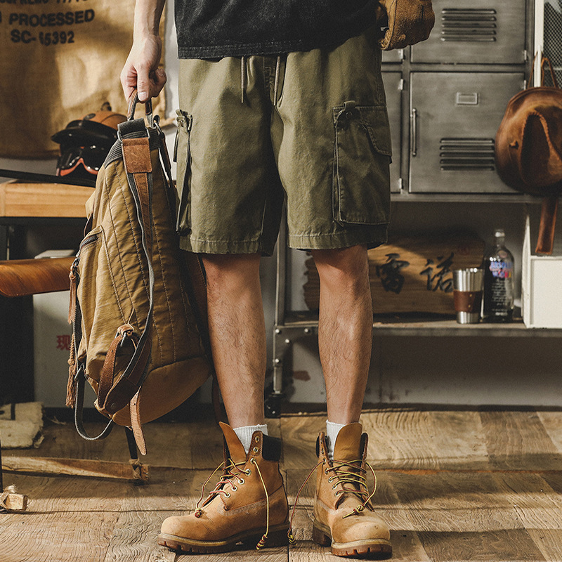 杰雷諾美式復古工裝短褲男款夏季機能ins潮流寬鬆大碼休閒五分褲