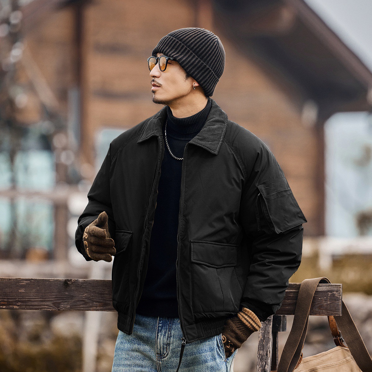 高充絨美式復古90純白鴨絨工裝羽絨服男冬季戶外加厚保暖抗寒外套