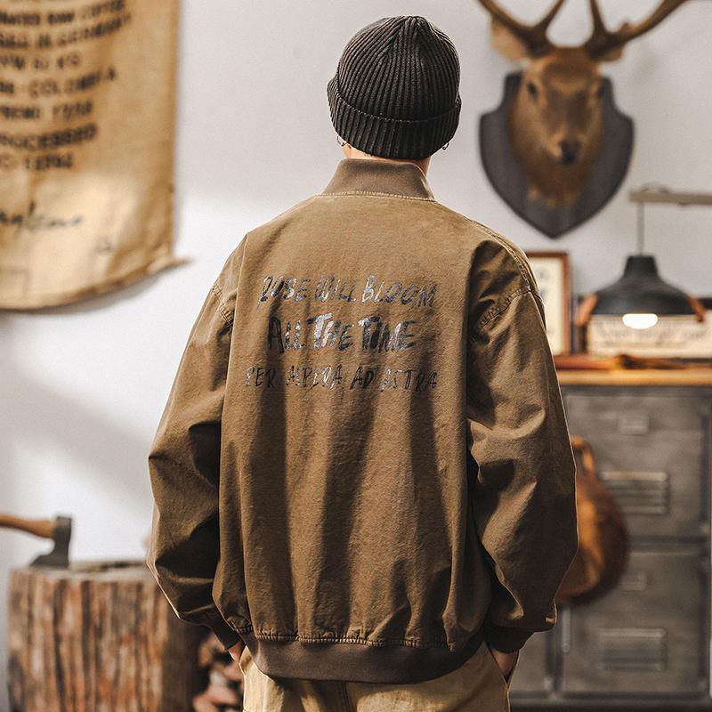 美拉德復古工裝甲板夾克男春季2025新款阿美咔嘰寬鬆休閒美式外套