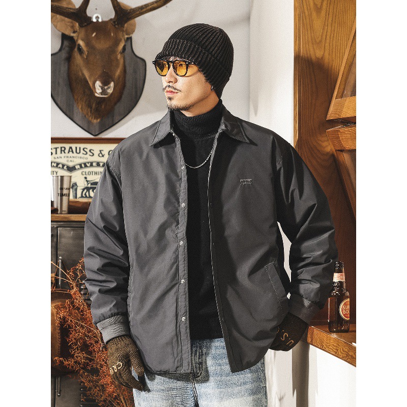 美式復古90%白鴨絨輕薄男士羽絨服冬季新款禦寒保暖襯衫羽絨外套