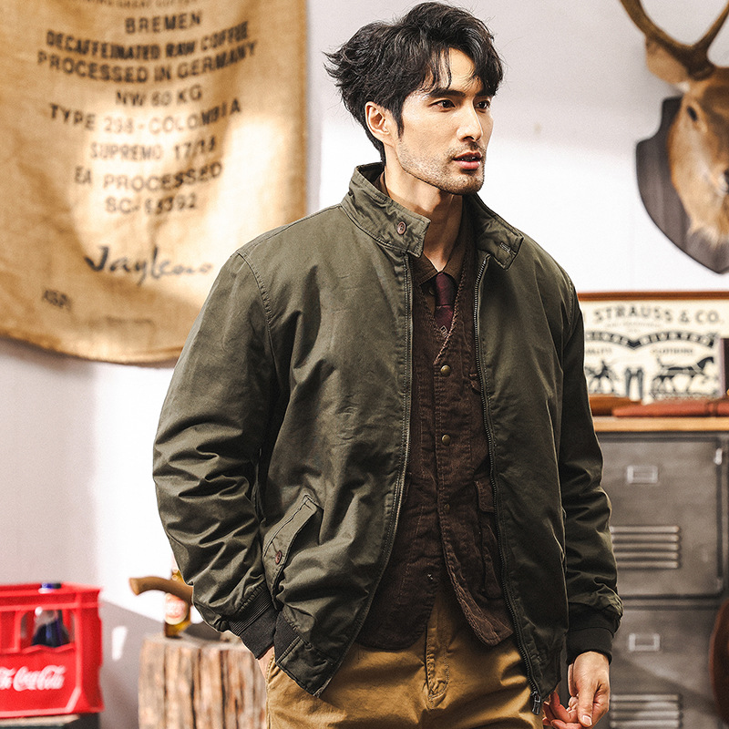 美式復古飛行員夾克棉服男冬季加厚棉衣2024新款潮牌行政短款外套