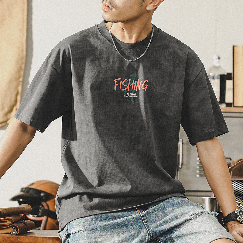 杰雷諾抗皺涼感夏季短袖T恤男士寬鬆上衣潮牌2024新款半袖男體恤