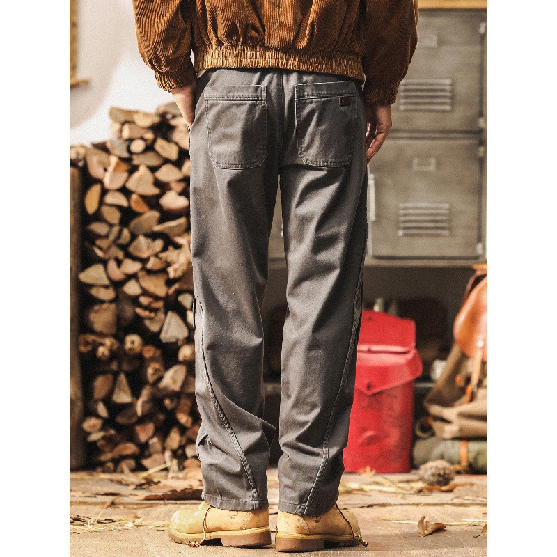 美式復古秋季工裝褲男2025新款寬鬆直筒潮牌褲子男春秋水洗休閒褲