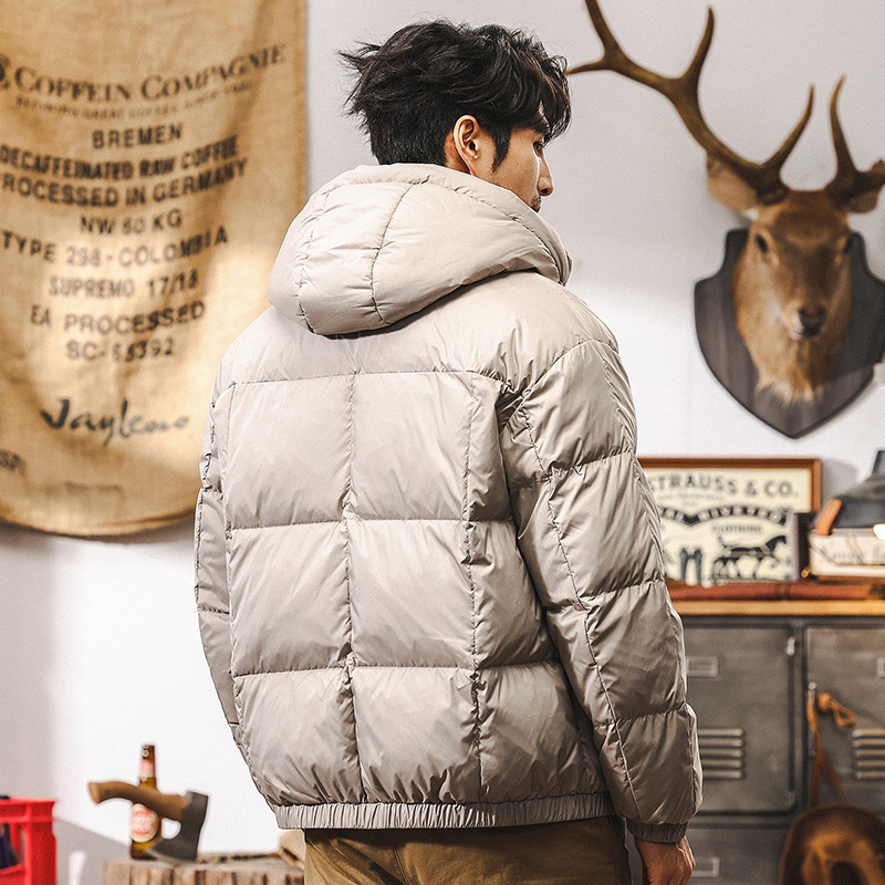 90%鴨絨連帽羽絨服男冬季潮牌男士外套高蓬鬆防風保暖加厚麪包服