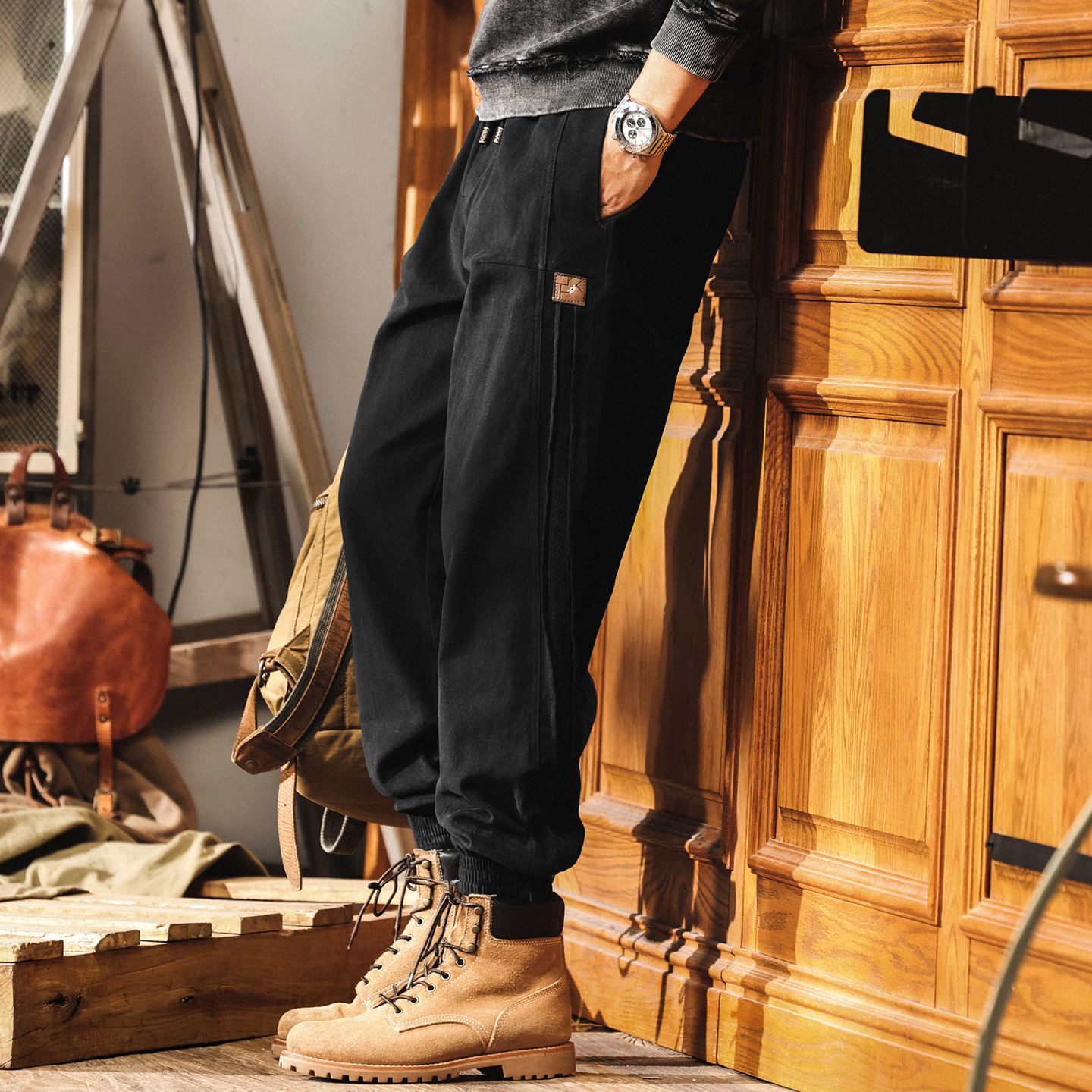 美式復古工裝褲子男秋季2025新款潮牌百搭男褲直筒寬鬆男士休閒褲