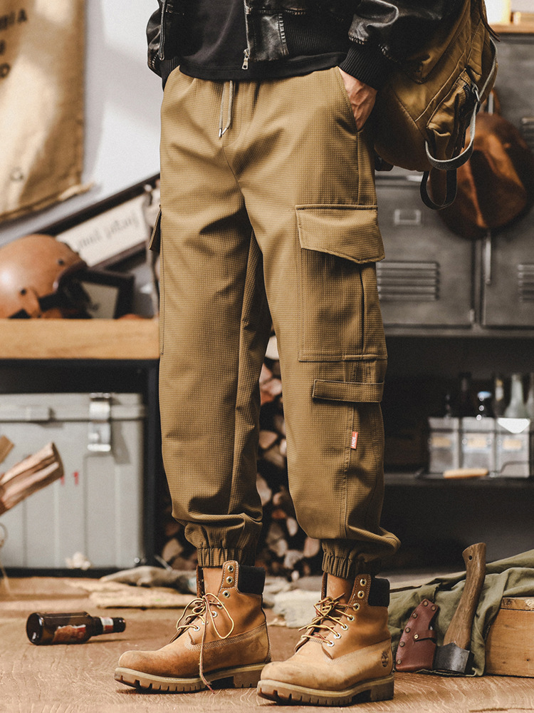 美式復古工裝褲子男2024秋季新款寬鬆直筒休閒褲潮牌男士束腳長褲
