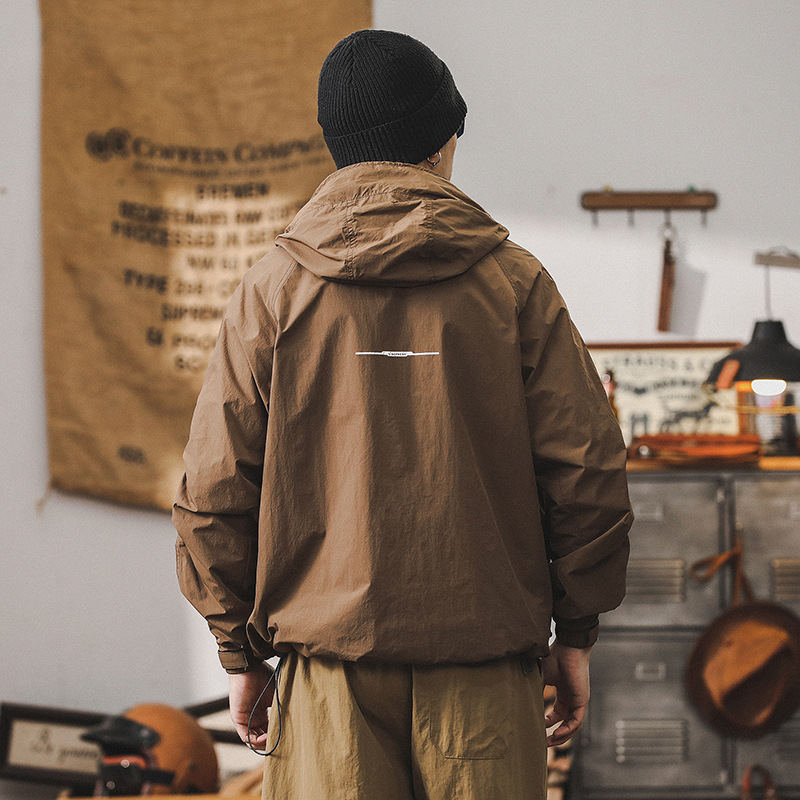 美式戶外工裝夾克外套男春秋季2024新款男士衝鋒衣防水機能防曬服