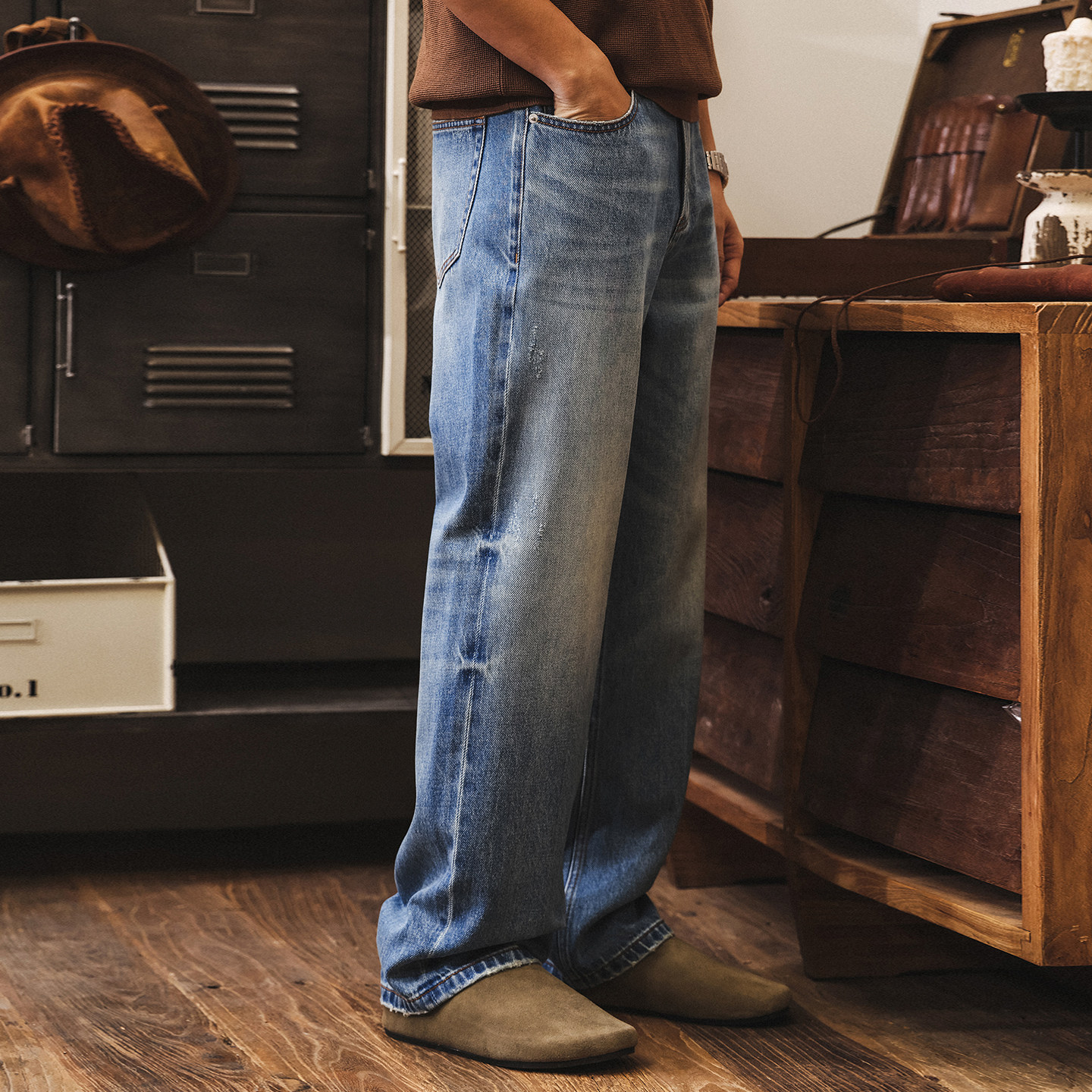 美式復古水洗牛仔褲男款直筒潮牌長褲2026新款春季寬鬆男士休閒褲