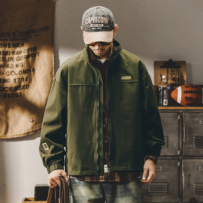 杰雷諾美式復古潮牌工裝夾克男寬鬆大碼秋冬款硬漢教練休閒外套男