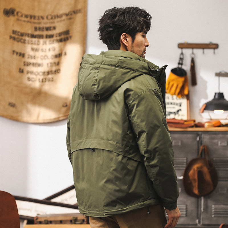 美式石墨烯90%灰鴨絨工裝羽絨服男冬季2024新款戶外機能保暖外套