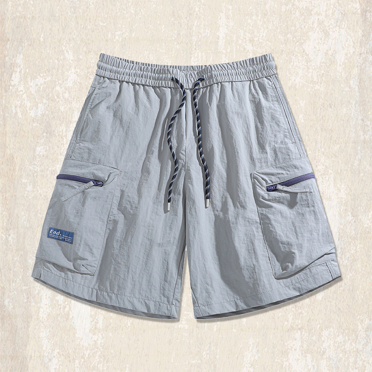 美式戶外順滑冰絲涼感工裝短褲男夏季粉色薄款褲子男休閒五分褲男