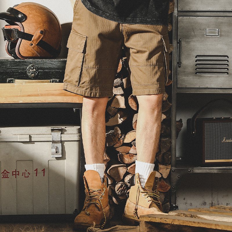 杰雷諾美式復古重磅工裝短褲男潮牌斜紋涼感大碼運動休閒5分褲男