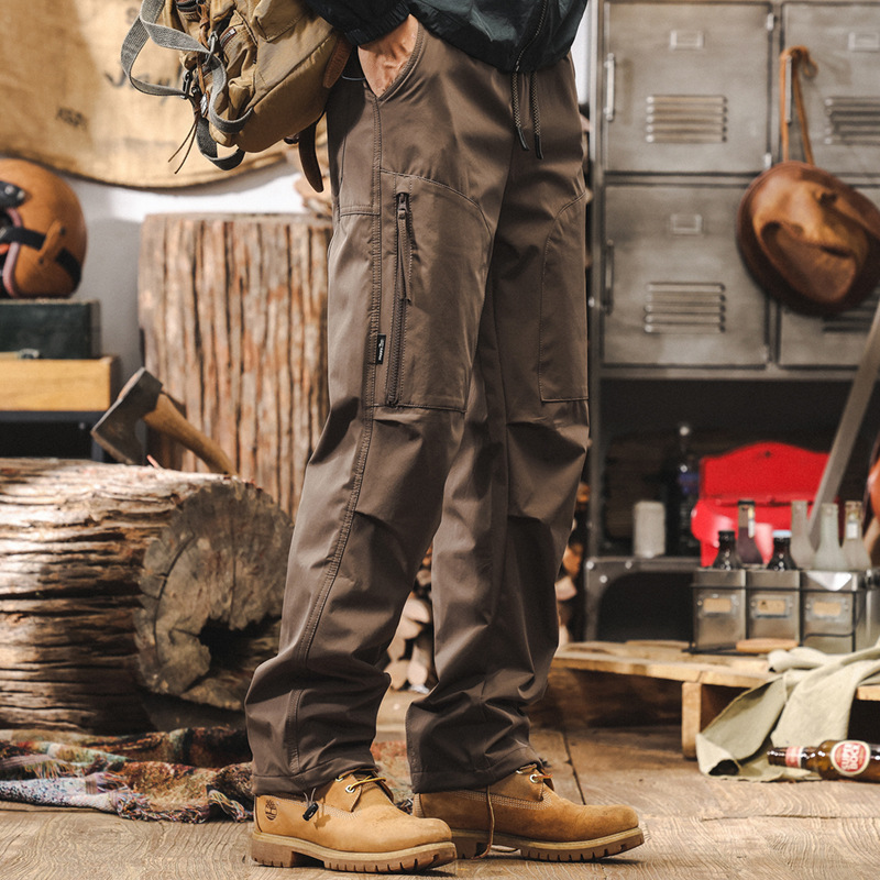 美式復古工裝褲子男直筒2024新款戶外機能傘兵褲男士秋季休閒長褲