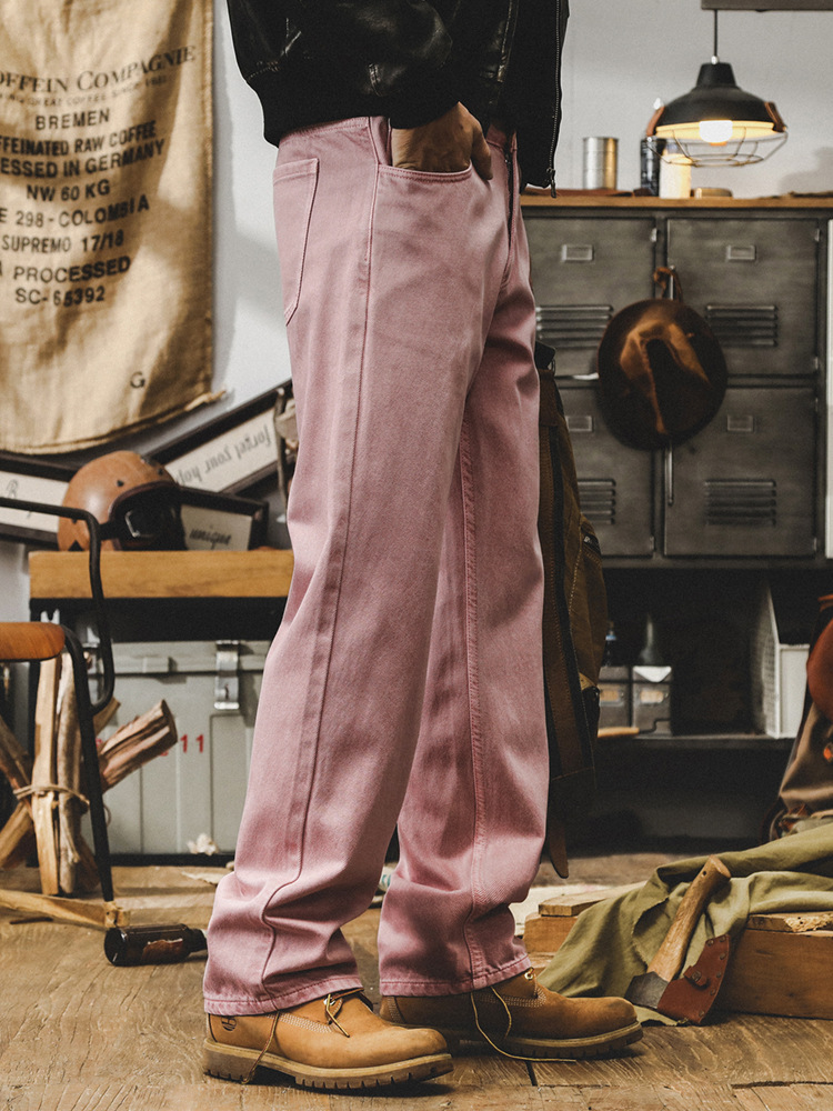 美式經典復古直筒牛仔褲男秋季潮牌褲子男寬鬆簡約百搭男士休閒褲