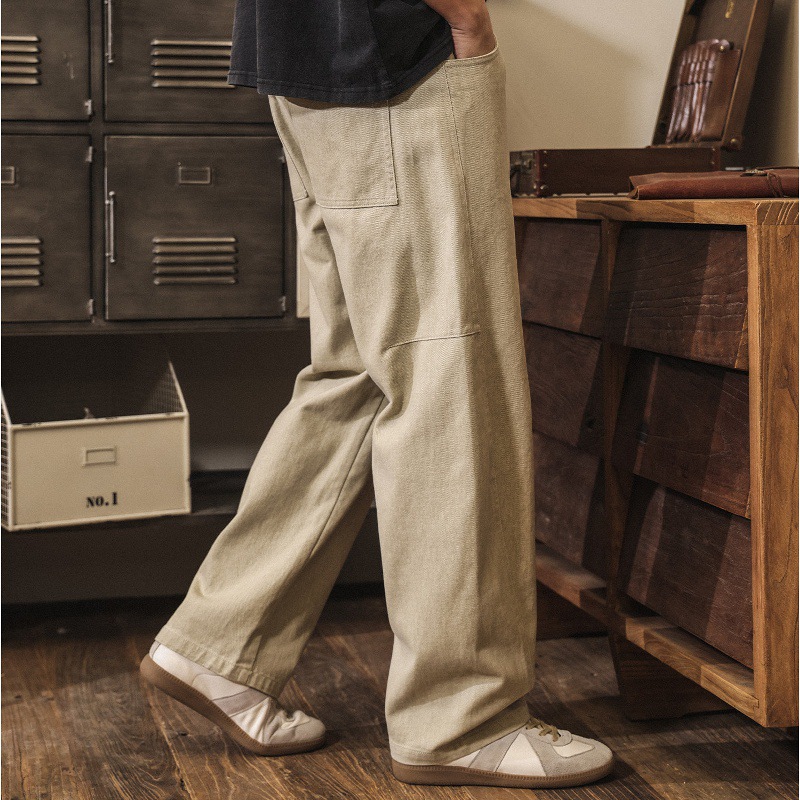 美式復古工裝褲男春季潮牌闊腿褲子男款2026新款直筒寬鬆休閒褲男
