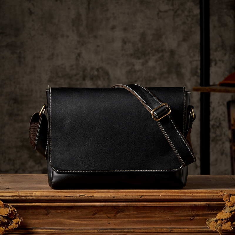 原創男士包包單肩包斜挎包手工真皮休閒挎包郵差包牛皮包男斜肩包