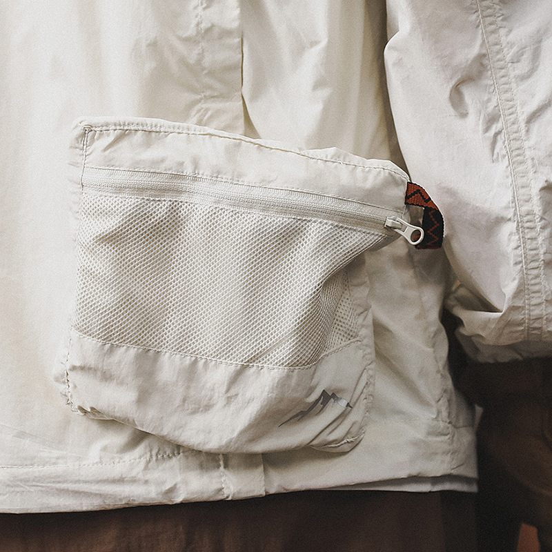 冰絲涼感防曬衣男款寬鬆大碼防紫外線防曬服山系戶外男生薄款外套