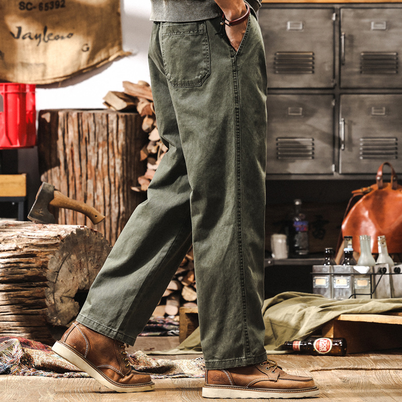 美式復古褲子男春季2025新款工裝褲男潮牌寬鬆直筒男士休閒褲