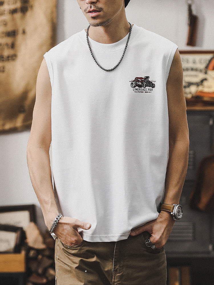 杰雷諾男士背心夏季潮牌痞帥寬鬆運動健身坎肩男款美式無袖男T恤