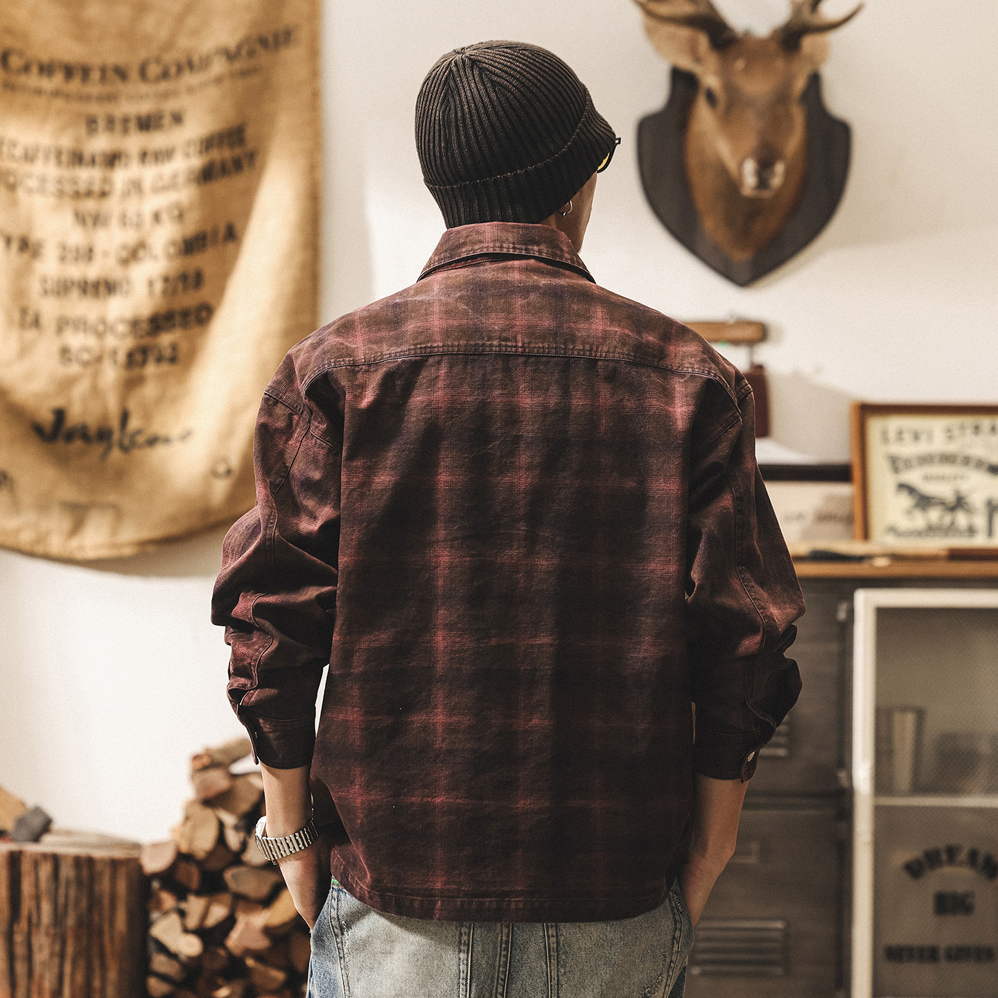 美式復古硬朗工裝夾克男春季新款帥氣寬鬆潮流外套男春秋水洗襯衫